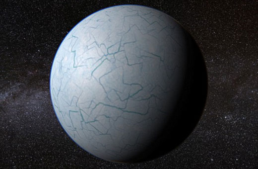由蒙特兹最新研究构造的小型、寒冷行星，他表示美国宇航局最新发布的Kepler 22-b行星存在着错误
