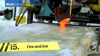 1100摄氏度熔岩与冰相遇后：变玻璃状泡泡