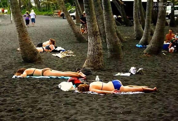 夏威夷黑色沙滩